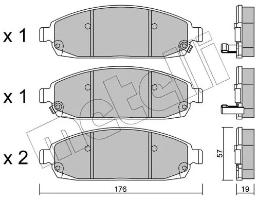 Handler.Part Brake pad set, disc brake METELLI 2207190 1