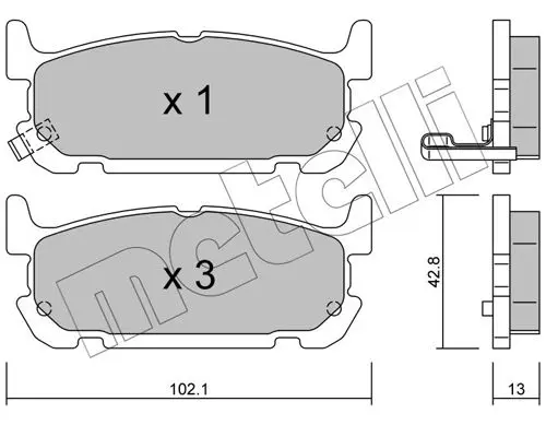 Handler.Part Brake pad set, disc brake METELLI 2207340 1