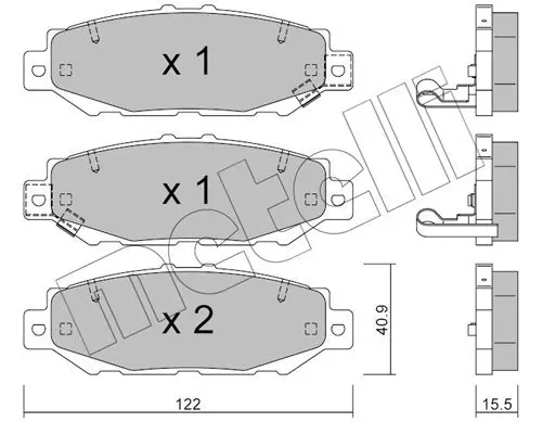 Handler.Part Brake pad set, disc brake METELLI 2207590 1