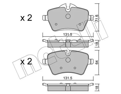 Handler.Part Brake pad set, disc brake METELLI 2207680 1