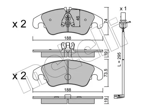 Handler.Part Brake pad set, disc brake METELLI 2207754K 1