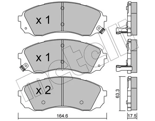 Handler.Part Brake pad set, disc brake METELLI 2207850 1