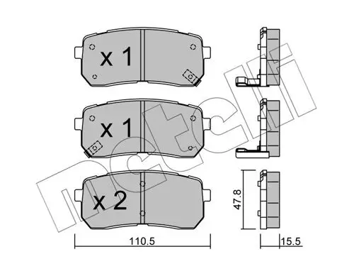 Handler.Part Brake pad set, disc brake METELLI 2207860 1