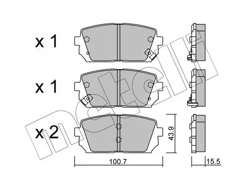 Handler.Part Brake pad set, disc brake METELLI 2207840 1