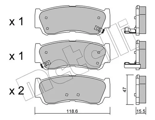 Handler.Part Brake pad set, disc brake METELLI 2207880 1