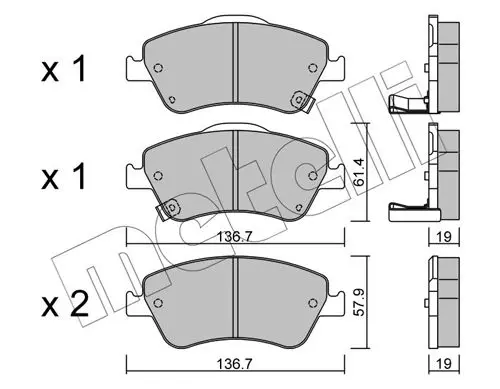 Handler.Part Brake pad set, disc brake METELLI 2207940 1