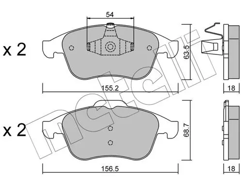 Handler.Part Brake pad set, disc brake METELLI 2208030 1