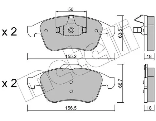 Handler.Part Brake pad set, disc brake METELLI 2208031 1