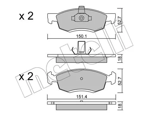 Handler.Part Brake pad set, disc brake METELLI 2208020 1