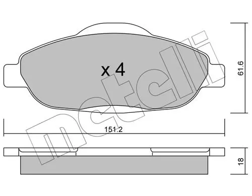 Handler.Part Brake pad set, disc brake METELLI 2208040 1