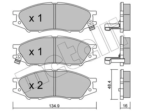 Handler.Part Brake pad set, disc brake METELLI 2208100 1