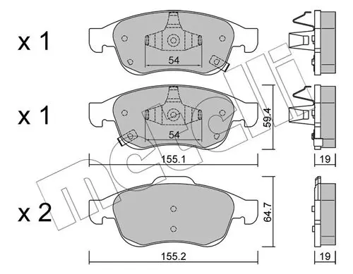 Handler.Part Brake pad set, disc brake METELLI 2208172 1