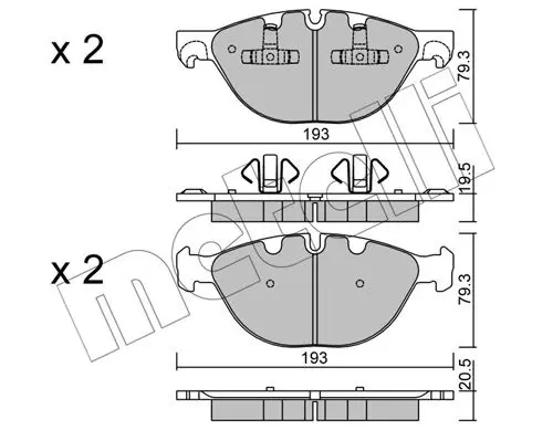 Handler.Part Brake pad set, disc brake METELLI 2208230 1