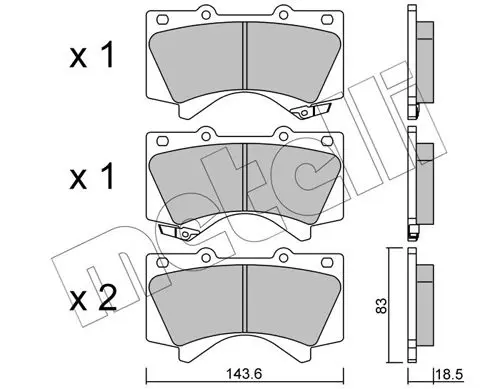 Handler.Part Brake pad set, disc brake METELLI 2208240 1