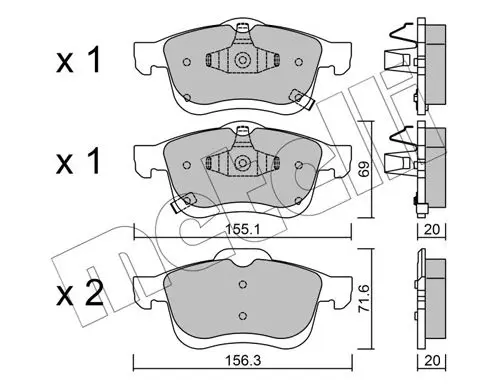 Handler.Part Brake pad set, disc brake METELLI 2208242 1