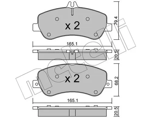 Handler.Part Brake pad set, disc brake METELLI 2208250 1