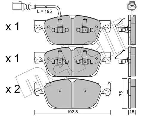 Handler.Part Brake pad set, disc brake METELLI 2208310 1