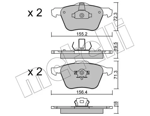 Handler.Part Brake pad set, disc brake METELLI 2208330 1