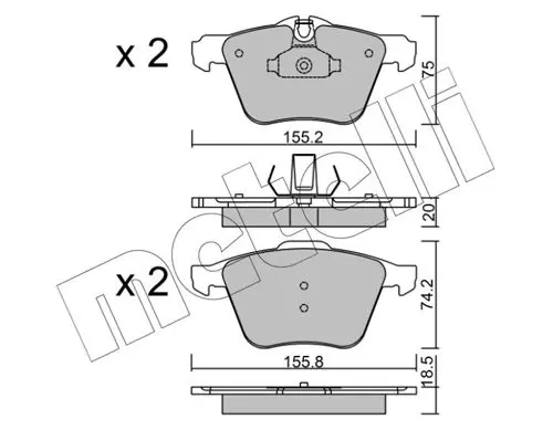 Handler.Part Brake pad set, disc brake METELLI 2208351 1