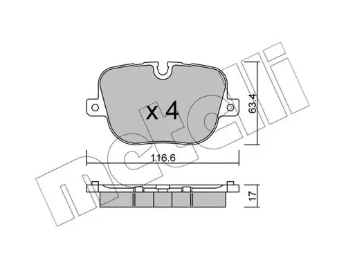 Handler.Part Brake pad set, disc brake METELLI 2208370 1