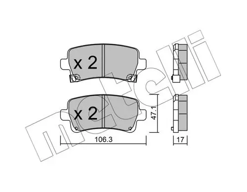 Handler.Part Brake pad set, disc brake METELLI 2208440 1