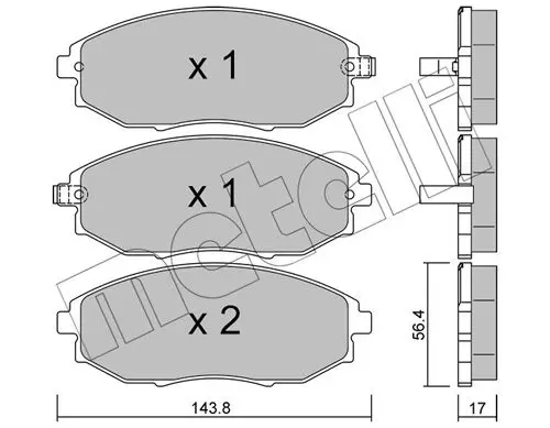 Handler.Part Brake pad set, disc brake METELLI 2208450 1