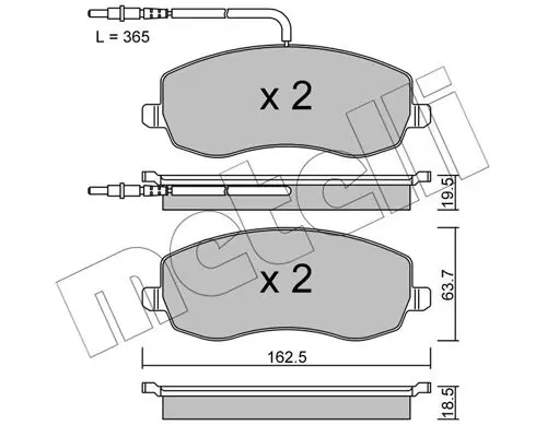 Handler.Part Brake pad set, disc brake METELLI 2208470 1