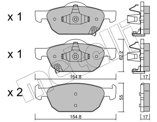 Handler.Part Brake pad set, disc brake METELLI 2208660 1