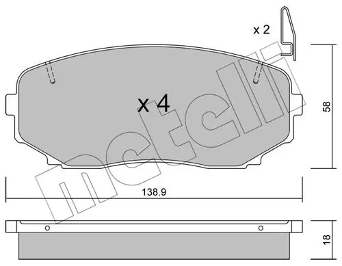 Handler.Part Brake pad set, disc brake METELLI 2208720 1