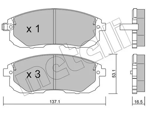 Handler.Part Brake pad set, disc brake METELLI 2208760 1