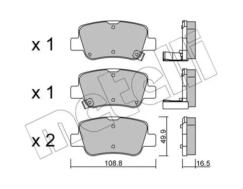 Handler.Part Brake pad set, disc brake METELLI 2208810 1