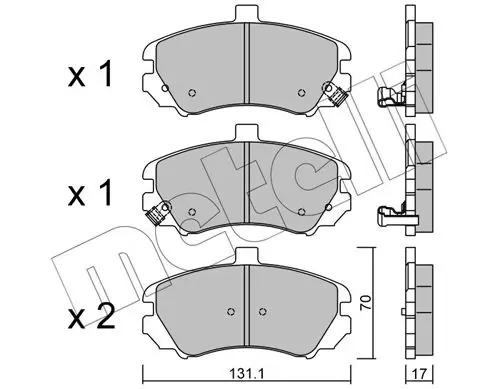 Handler.Part Brake pad set, disc brake METELLI 2208840 1