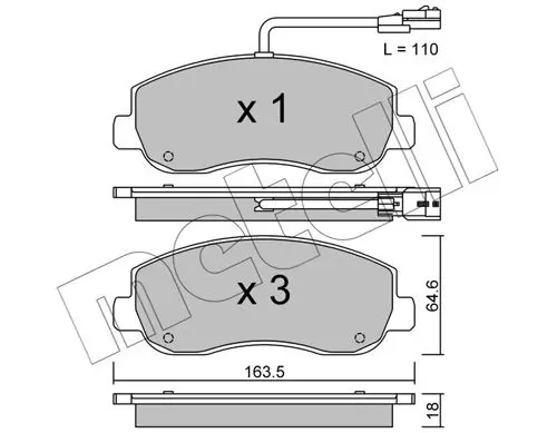 Handler.Part Brake pad set, disc brake METELLI 2208980 1