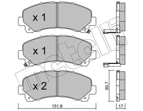 Handler.Part Brake pad set, disc brake METELLI 2209020 1