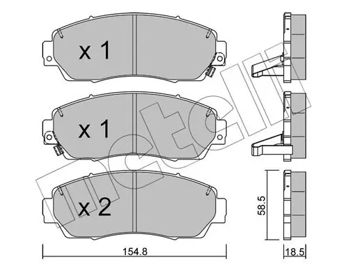 Handler.Part Brake pad set, disc brake METELLI 2209030 1