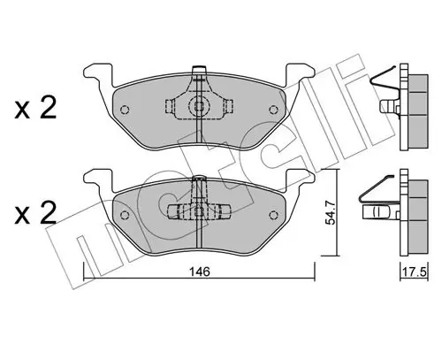 Handler.Part Brake pad set, disc brake METELLI 2209070 1