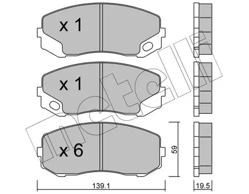 Handler.Part Brake pad set, disc brake METELLI 2209100 1