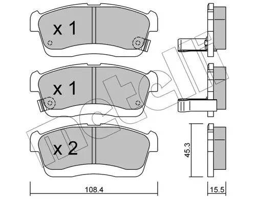 Handler.Part Brake pad set, disc brake METELLI 2209140 1