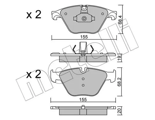 Handler.Part Brake pad set, disc brake METELLI 2209180 1