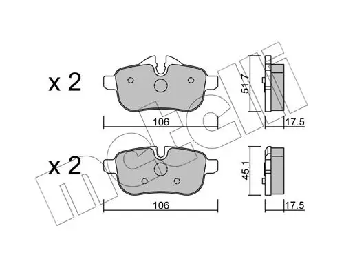 Handler.Part Brake pad set, disc brake METELLI 2209190 1