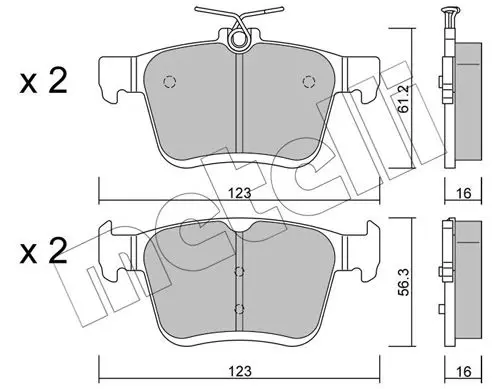 Handler.Part Brake pad set, disc brake METELLI 2209510 1