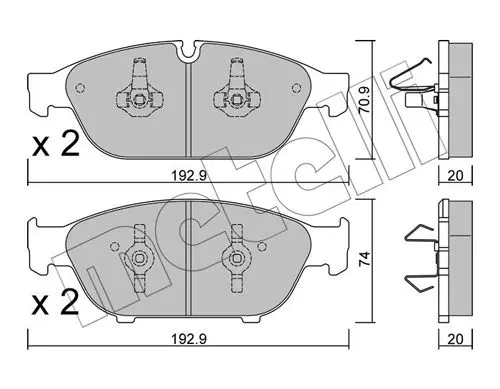 Handler.Part Brake pad set, disc brake METELLI 2209530 1