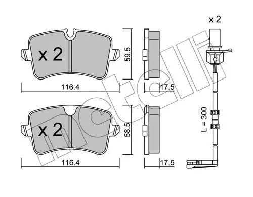 Handler.Part Brake pad set, disc brake METELLI 2209551K 1