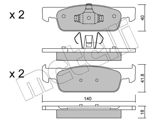 Handler.Part Brake pad set, disc brake METELLI 2209750 1