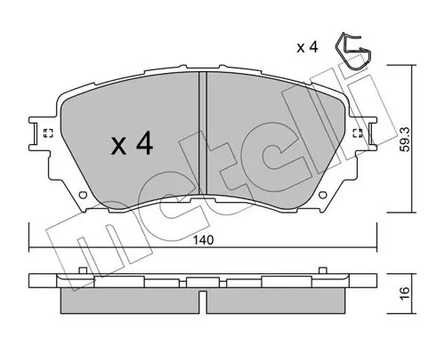 Handler.Part Brake pad set, disc brake METELLI 2209940 1