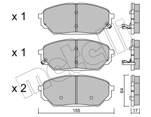 Handler.Part Brake pad set, disc brake METELLI 2209990 1