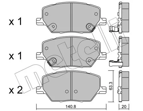 Handler.Part Brake pad set, disc brake METELLI 2210010 1