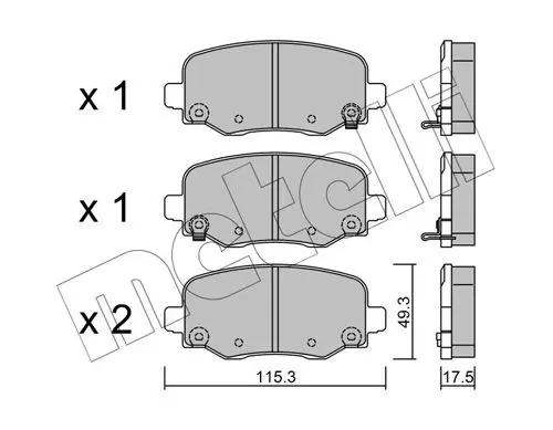 Handler.Part Brake pad set, disc brake METELLI 2210021 1