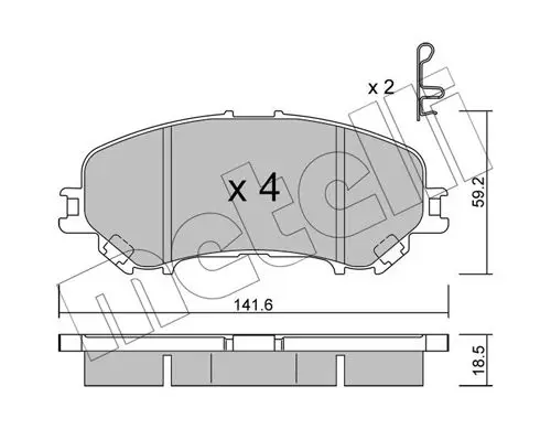 Handler.Part Brake pad set, disc brake METELLI 2210100 1