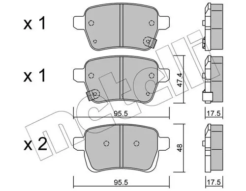 Handler.Part Brake pad set, disc brake METELLI 2210120 1